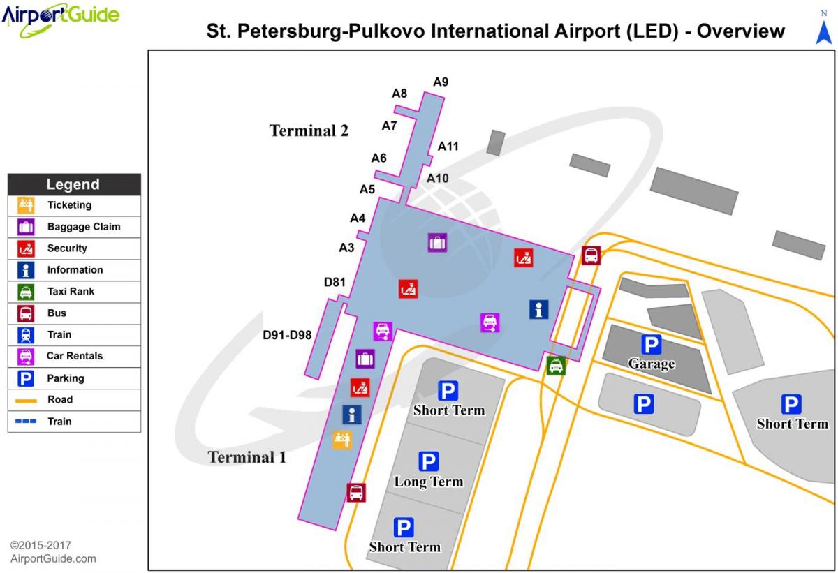 St Petersburg airport terminal map
