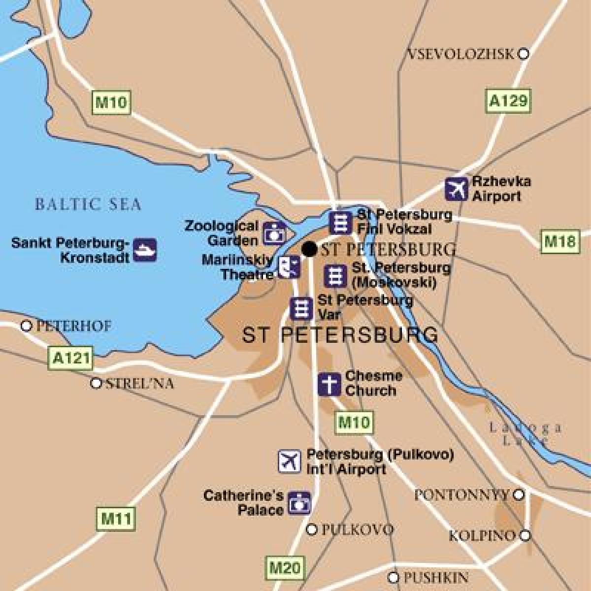 St Petersburg airports map