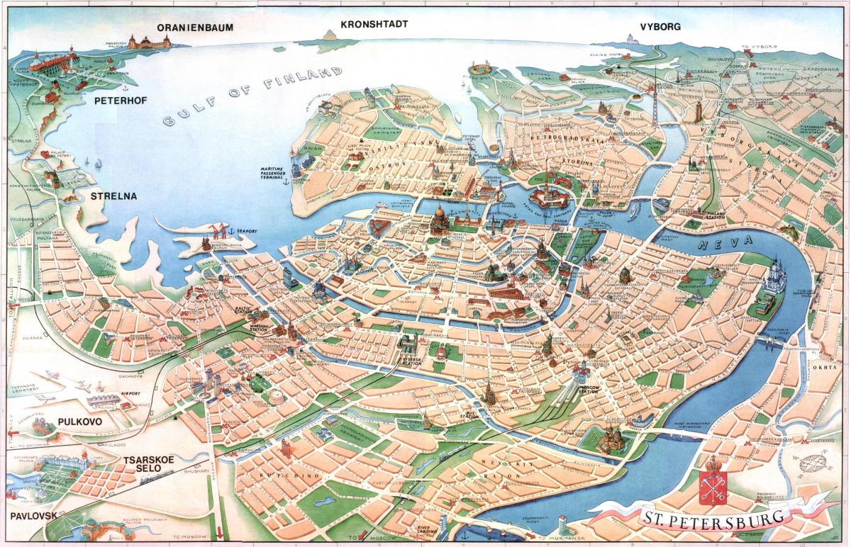 St Petersburg sights map