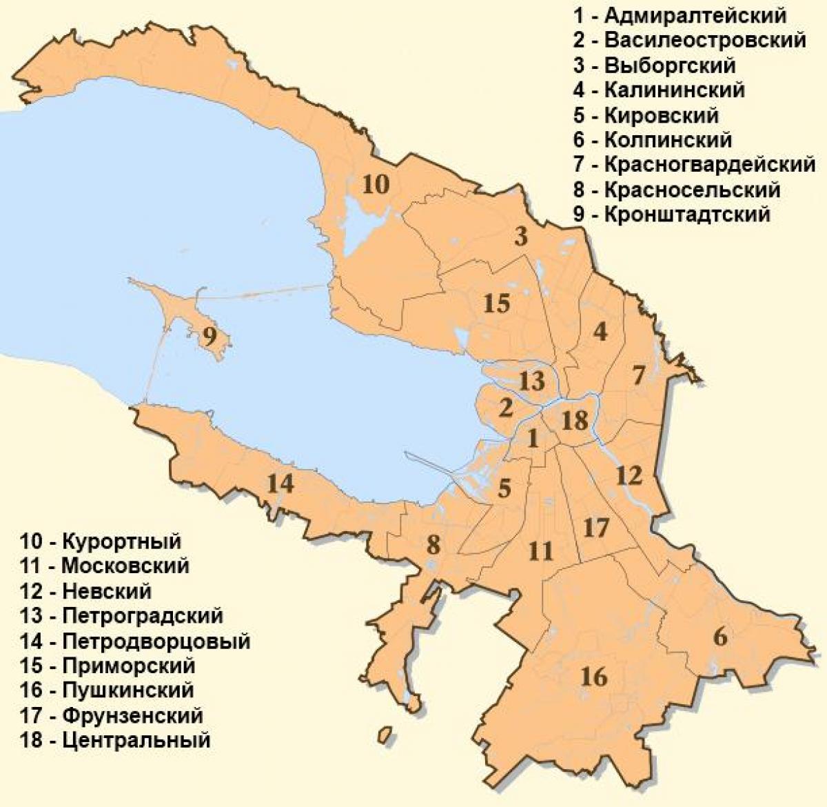 St Petersburg district map