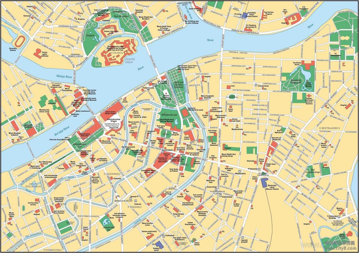 St Petersburg city center map